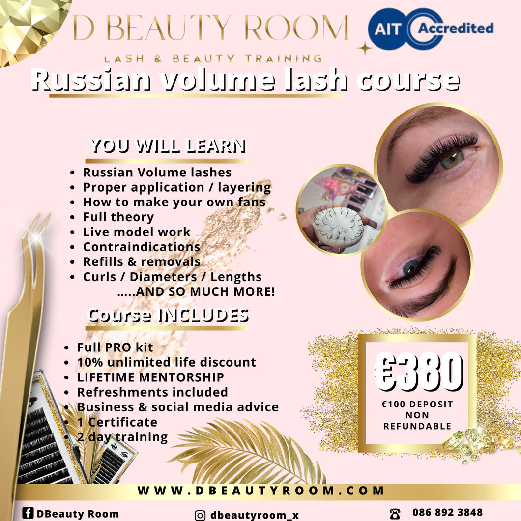 Russian Volume Lash Course Deposit