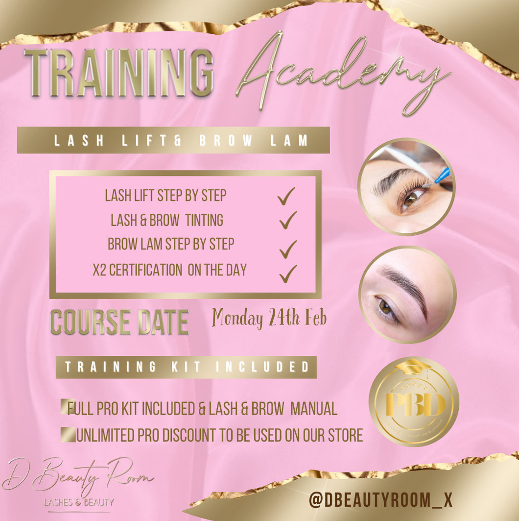 Lash lift & brow lamination course deposit