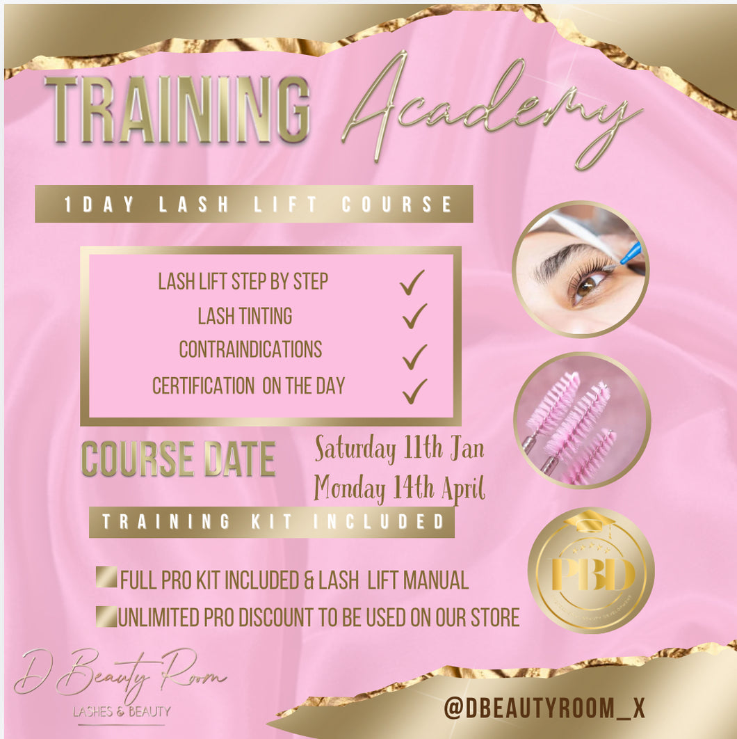 Lash lift course deposit