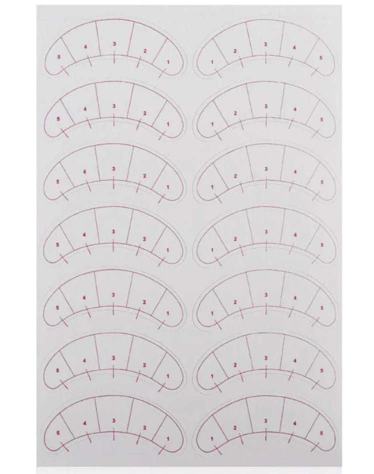 Lash mapping stickers